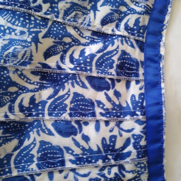 Roz + Ali Full Skirt, Blue + White, Size 10 - Picture 2 of 9